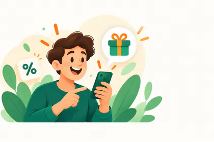 Un client découvre une offre de cadeau et de réduction sur son téléphone.